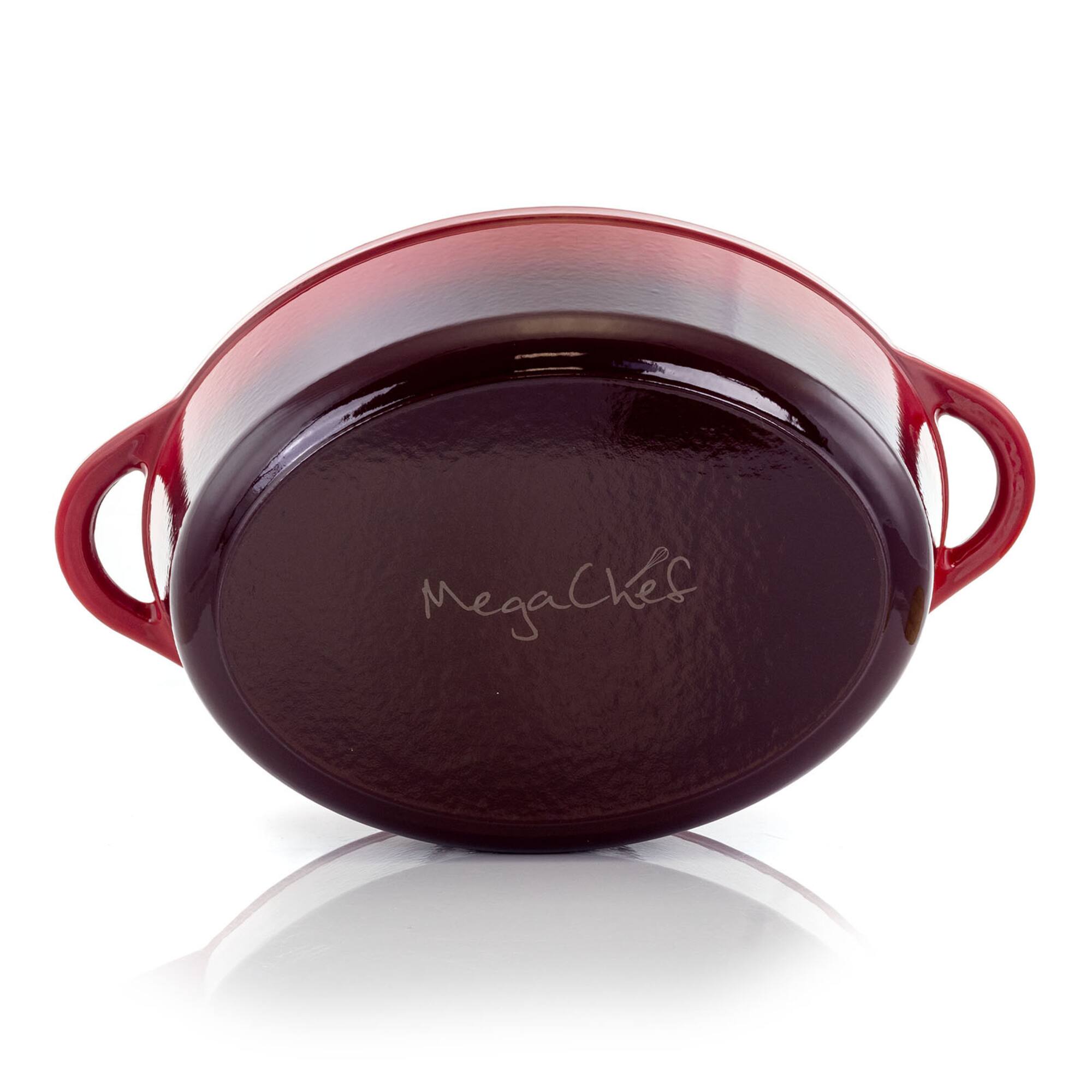 MegaChef 7qt. Oval Enameled Cast Iron Casserole